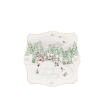 Merry Christmas Tray BT North Pole 55W Measurements: 5.5\L, 5.5\W, 0.75\H
Ceramic Stoneware
Made in Portugal

Care:  Dishwasher, Microwave, Oven and Freezer Safe

